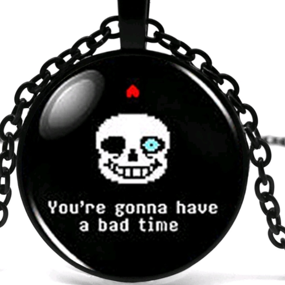 2/$15  3/$20  New GLASS CABOCHON PENDANT Bad Time